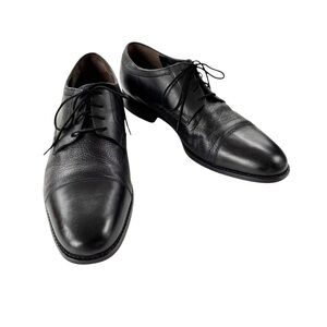 Johnston & Murphy Genuine Deerskin Leather Oxfords Dress Shoe Black Size 10